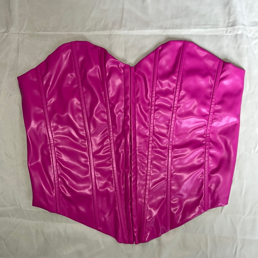 Faux Leather Corset Top